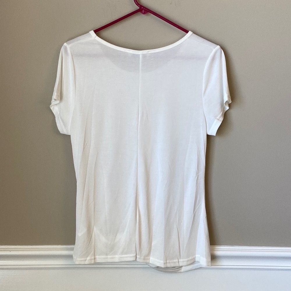 She + Sky White Twist Front Top - Large- Minimalist Capsule Casual - Picture 3 of 10